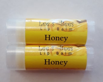 Honey Flavored Lip Balm, One Tube of All Natural Beeswax Lip Salve Chapstick by the Beekeeper