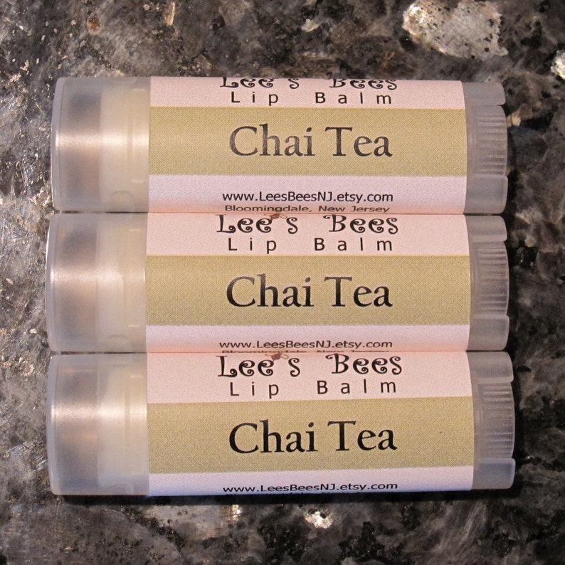 Chai Tea Lip Balm One Tube of Beeswax Lip Balm Chapstick Lip Salve from the Beekeeper image 2