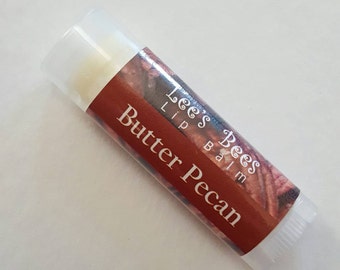 Butter Pecan Beeswax Lip Balm, One Tube Lip Salve Chapstick from the Beekeeper