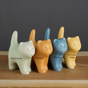 Cat Gift Small Size Sculptures, Cutest Cat Present, Small Kitten Figurine, handmade USA, Signed by artist, Ceramic clay pottery,