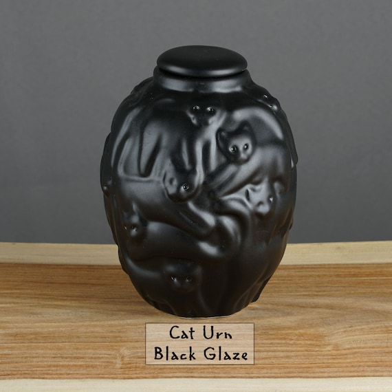 Black Cat Urn Handmade Cat Urn for Ashes Craftsman Urn Vase Etsy