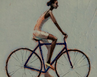 My blue bike. 2013  Oil painting print on  Rolled Canvas Fine Art Print