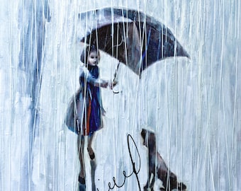 Umbrella for two 2011,OIL Painting Print, Print on rolled Canvas, Print of Original Oil Painting,