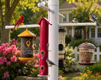 Squirrel Proof Bird Feeder Pole – Heavy Duty Outdoor Bird Feeding Station