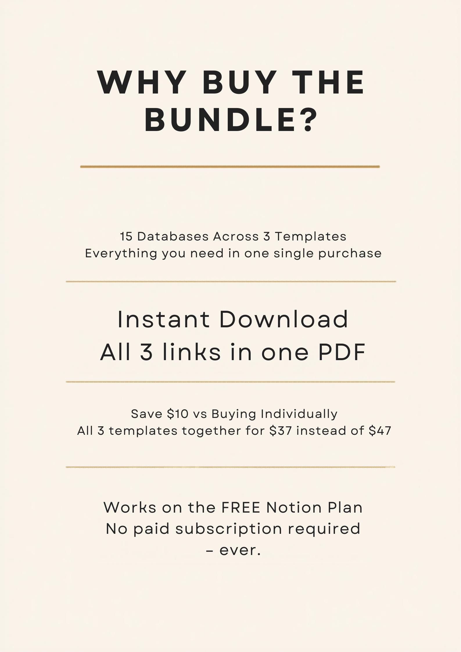 Notion Template Bundle | Content Creator OS + Freelancer Dashboard ...