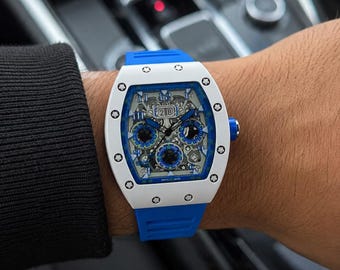 Tonneau Skeleton Watch – Montre à quartz de luxe moderne pour homme