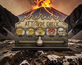 Attitude Check Sign – Sassy Adult Humor FAAFO Desk Decor – Laser‑Cut Layered Wood Art