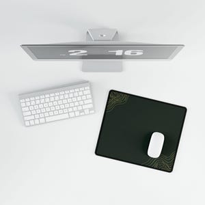 Minimale bosgroene luxe bureaumat, grote verlengde muismat, premium gaming-bureaumat, bureaumat, esthetische bureauopstelling, XXL-muismat afbeelding 11