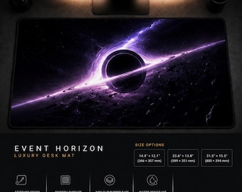 Ruimte bureaumat, extra grote muismat, Black Hole gaming muismat, paarse Galaxy bureaumat, grote bureaumat, moderne bureaumat — Event Horizon