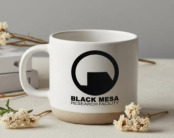 Black Mesa Mug - Black Mesa Research Facility Logo Coffee Cup, Gamer Mug, Video Game Lover Gift, Aperture Laboratories Cup