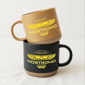 Mug Yutani Alien Nostromo Wayland, tasse à café bicolore pour fans de science-fiction, cadeau film sur l'espace, objet de collection pour fans extraterrestres, tasse vaisseau spatial rétro