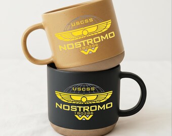 Alien Nostromo Wayland Yutani Mug, Two-Tone Coffee Mug for Sci-Fi Fans, Space Movie Gift, Alien Fan Collectible, Retro Spaceship Cup