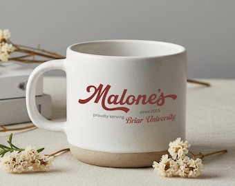 Off Campus Merch Malones Vintage Diner Inspired Book Lover Gift Briar U Mug Rustic Mug Retro Brewery Style Merchandise Cabin Porch Coffee