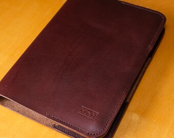 A5 Leather Journal Cover | Full Grain Vegetable Tanned Bridle Leather, Refillable Notebook Holder