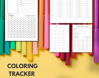 Ausmalseiten Tracker, Ausmalseiten Tracker, A4 PDF, Marker Swatch Sheet, Ausmalseiten Tracker für Erwachsene