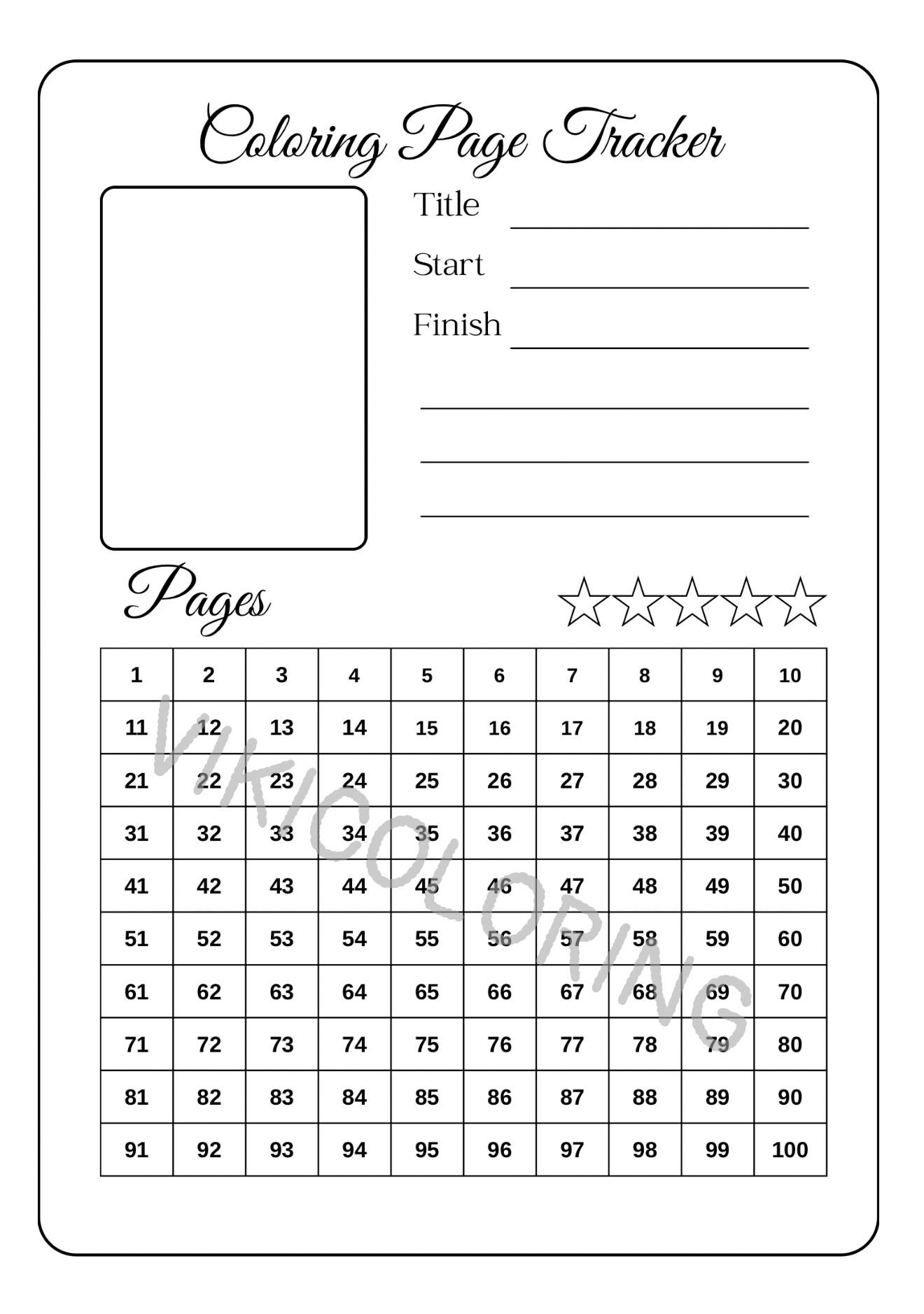 Coloring Tracker Printable Bundle, Marker Swatch Sheet, Coloring ...