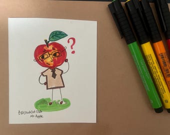 Mr.apple 1/1 art piece drawn by hand