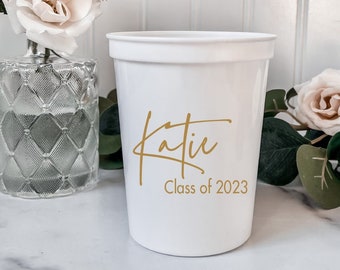 Graduation Personalized Stadium Plastic Cups - Graduation Favor Stadium Cups - Class of 2019, Class of 2020