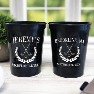 Bachelor Par-Tee Stadium Cups – Custom Golf Bachelor Party Drinkware, Groomsmen Cups, Personalized Golf Party Cups, Wedding Weekend Favors