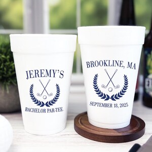 Bachelor Par-Tee Foam Cups – Custom Golf Bachelor Party Favors, Personalized Groomsmen Drinkware, Golf Weekend Cups