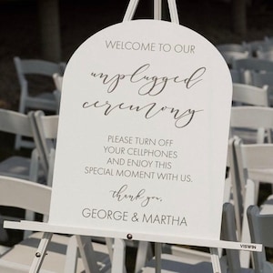 Minimalist Unplugged Wedding Ceremony Sign, Wedding Acrylic Sign, Wedding Bar Sign, Acrylic Welcome Sign, Wedding Sign, Modern Sign