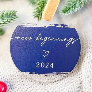 New Beginnings Personalized Christmas Ornament, First Christmas Married Ornament, Custom Christmas Ornament, Wedding Gift