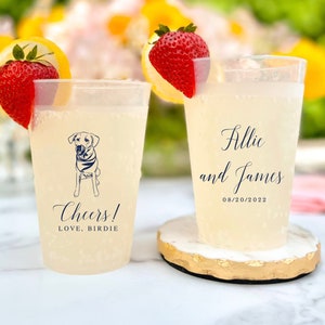 Wedding Favor Cups Personalized Plastic Cups Rustic Wedding Favors for  Guests Frosted Cups Custom Wedding Cups Signature Cocktail Bar Cups 