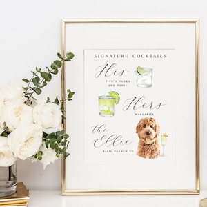 Dog Signature Cocktails Sign, Signature Drink Bar Menu, Pet Wedding Bar Menu, Pet Wedding Bar Sign, Bar Wedding Poster, Multiple Sizes