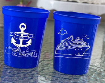 Family Cruise Stadium Plastic Cups - Summer Vacation Cups - Family Vacation Cups - Reunion Stadium Cups - Party Favor