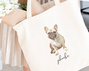 Gifts for Dog Lovers Pet Bag Gifts for Pet Lovers Personalized Gift Cat Bag Dog Bag Custom Book Bag Custom Pet Portrait Tote bag
