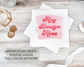 Full Color Logo Cocktail Napkins  | Full Color Logo | Custom Logo, Design Your Own Napkins