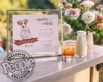 As Featured in PEOPLE Magazine - Dog Bar Menu Wedding Sign, Dog Signature Drink Bar Menu, Wedding Bar Menu, Wedding Bar Sign