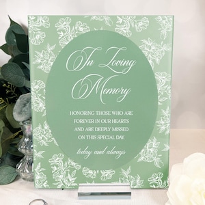 Letrero conmemorativo para mesa: Diseño floral - Homenaje nupcial en acrílico
