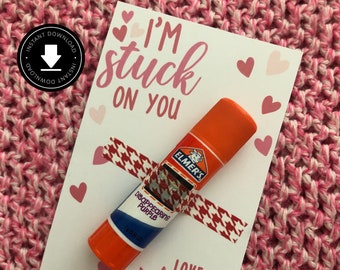 I'm Stuck on You - Editable DIY Printable Valentine's Day Card | DIY Editable Valentine | Printable Valentine