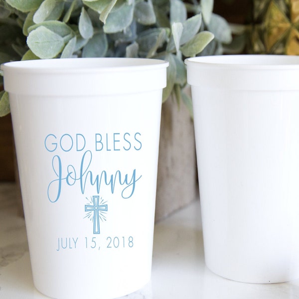 Baptism Stadium Cups Etsy