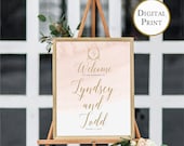 Printable Blush Gold Wedding Celebration Print, Calligraphy Welcome Sign, Wedding Welcome Sign, Welcome Wedding Poster, Multiple Sizes
