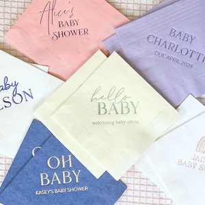Personalized Baby Shower Napkins - Sip and See Napkins, Baby Shower Napkins, Custom Napkins, Foil Stamped Napkins