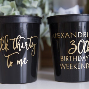 Talk Thirty to Me 30th Birthday Personalized Stadium Plastic Cups Birthday Stadium Cups Birthday Party Birthday Favor image 1