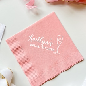 Brunch and Bubbly Personalized Bridal Shower Napkins - Bridal Shower - Rehearsal Dinner - Engagement Party Napkins