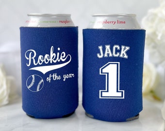 Baseball Birthday Personalized Can Holders - Birthday Can Can Coolers - Birthday Party Can Cooler - Birthday Favor - Rookie of the Year