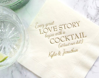 300 Love Gives Us A Fairy Tale Personalized Wedding Luncheon Napkins 