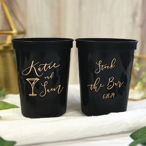 Stock the Bar Engagement Party Stadium Cups Stock the Bar, Engagement Party, Couples Shower, Stock the Bar, Engagement, Custom Cups image 1