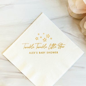Twinkle Twinkle Little Star Personalized Napkins, Oh Baby Napkins, Baby Shower Napkins, Baby Shower, Gender Reveal, Welcome Baby