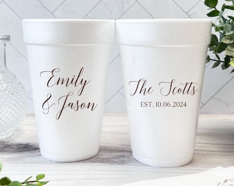 Personalized Wedding Foam Cups, Wedding Cups, Reception Cups, Custom Foam Cups, Personalized Foam Cups, Wedding Decor