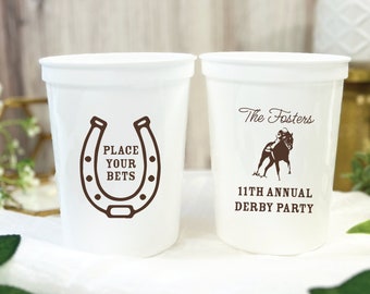 Place Your Bets Horse Racing Stadium Party Cups - Wine Cups - Derby Cocktails - Personalized Derby Cup - Kentucky Derby Party