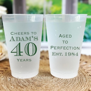 Aged to Perfection Birthday Plastic Shatterproof Cups, Men&#39;s 40th, 40th Birthday, Birthday Cups, Custom Shatterproof Cups