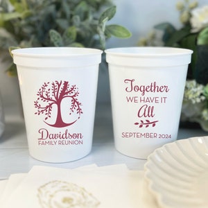 Family Reunion Personalized Stadium Plastic Cups - Reunion Stadium Cups - Party Favor