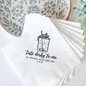 Talk Derby to Me Kentucky Derby Personalized Napkin, Personalized Derby Napkins, Horse Racing Napkins, Kentucky Derby, Derby Party Napkins