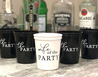 Wife of the Party Ready to Ship Bachelorette Party Stadium Cup - Bachelorette Party Cups - Stadium Plastic Cups - Bachelorette Party