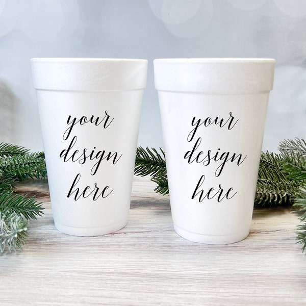 Personalized Wedding Foam Cups, Printed Styrofoam Cup, Design Your Own Cup, Custom Cup, Wedding Logo Cup, Custom Foam Cups